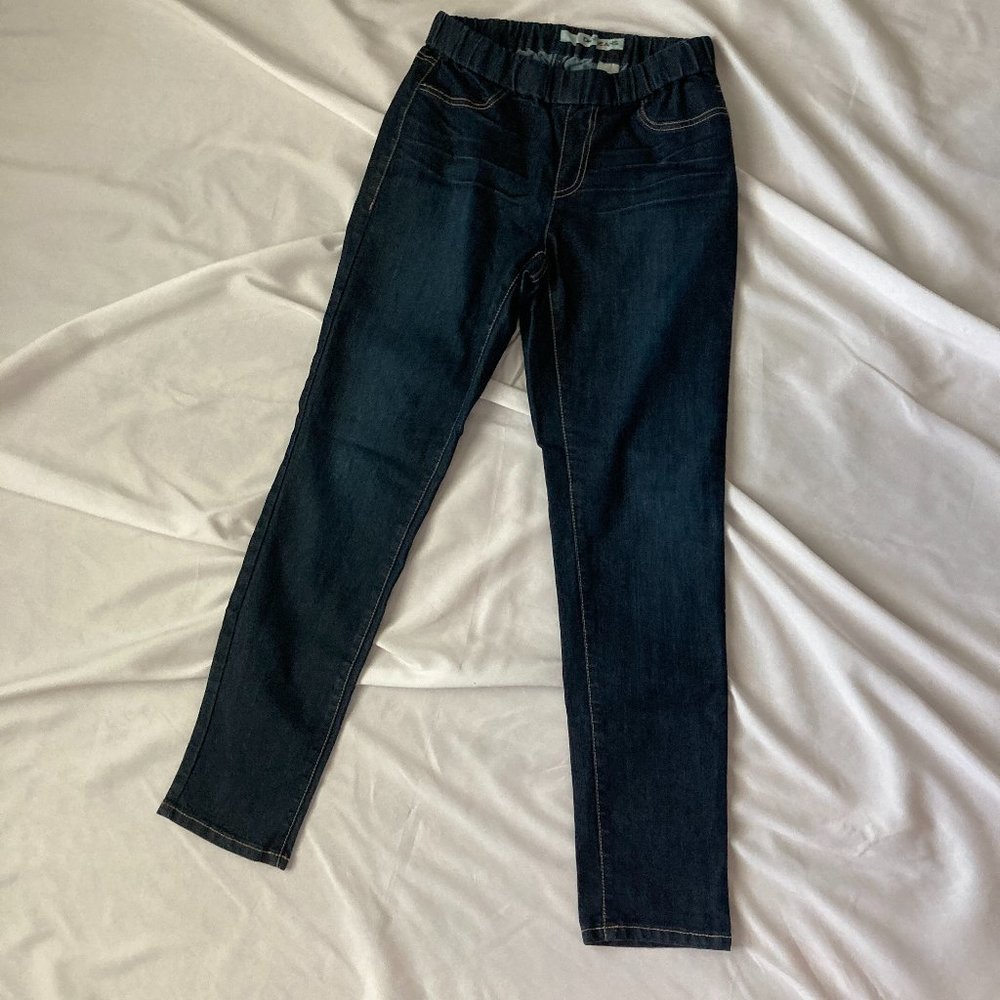 DKNY Jeans Pull On Mid Rise Jegging Blue Elastic Waistband Women 10